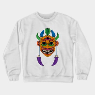 Wooden Tiki Mask Crewneck Sweatshirt